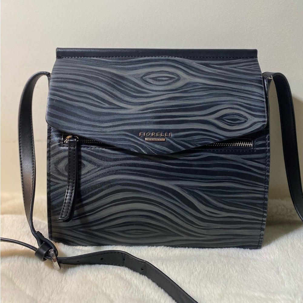 Hand Painted Fiorelli Wood-Grain Bag ‘African Black Wood’ EUC